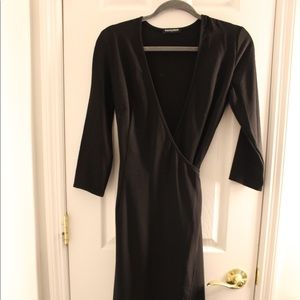 American Apparel Black Wrap Dress